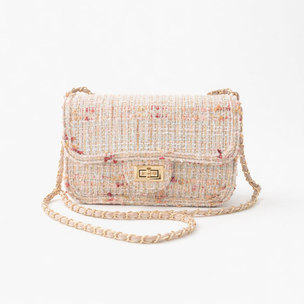 K&Co. Petal Series Boucle Mini Flapover Side Bag - PINK